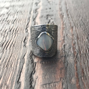 Mayan Sterling Silver & Mother of Pearl Ring