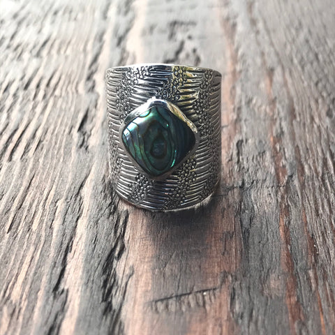 Mayan Sterling Silver & Abalone Shell Ring