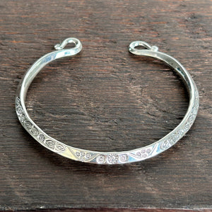 Hand Stamped Sterling Silver Cuff Bangle