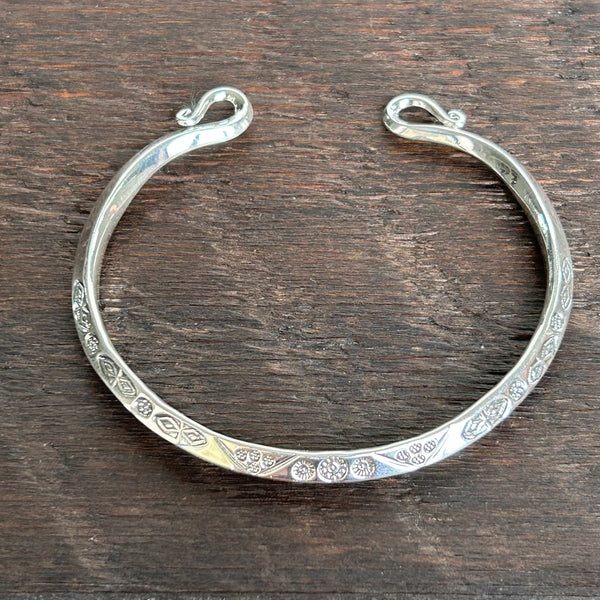 Hand Stamped Sterling Silver Cuff Bangle