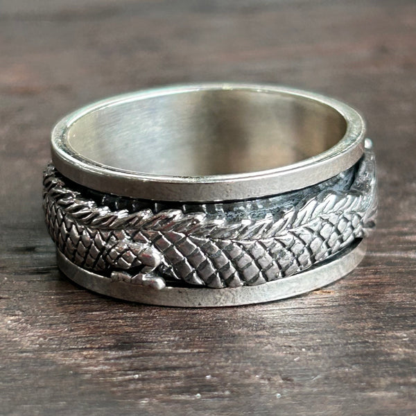 LARGE Sterling Silver Fidget / Spinning Ring