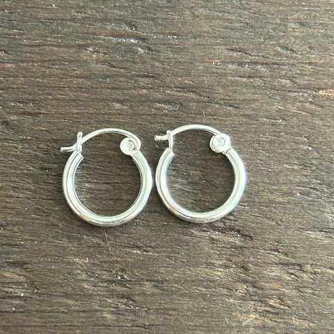 Sterling Silver Hoop Earrings - Small 14mm