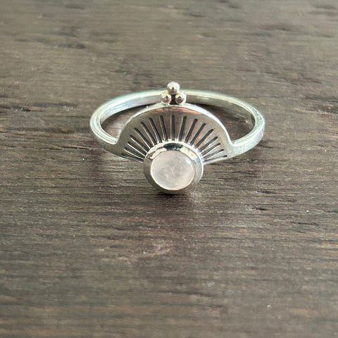 Stylish Sterling Silver Ring With Stone - Rose Quartz