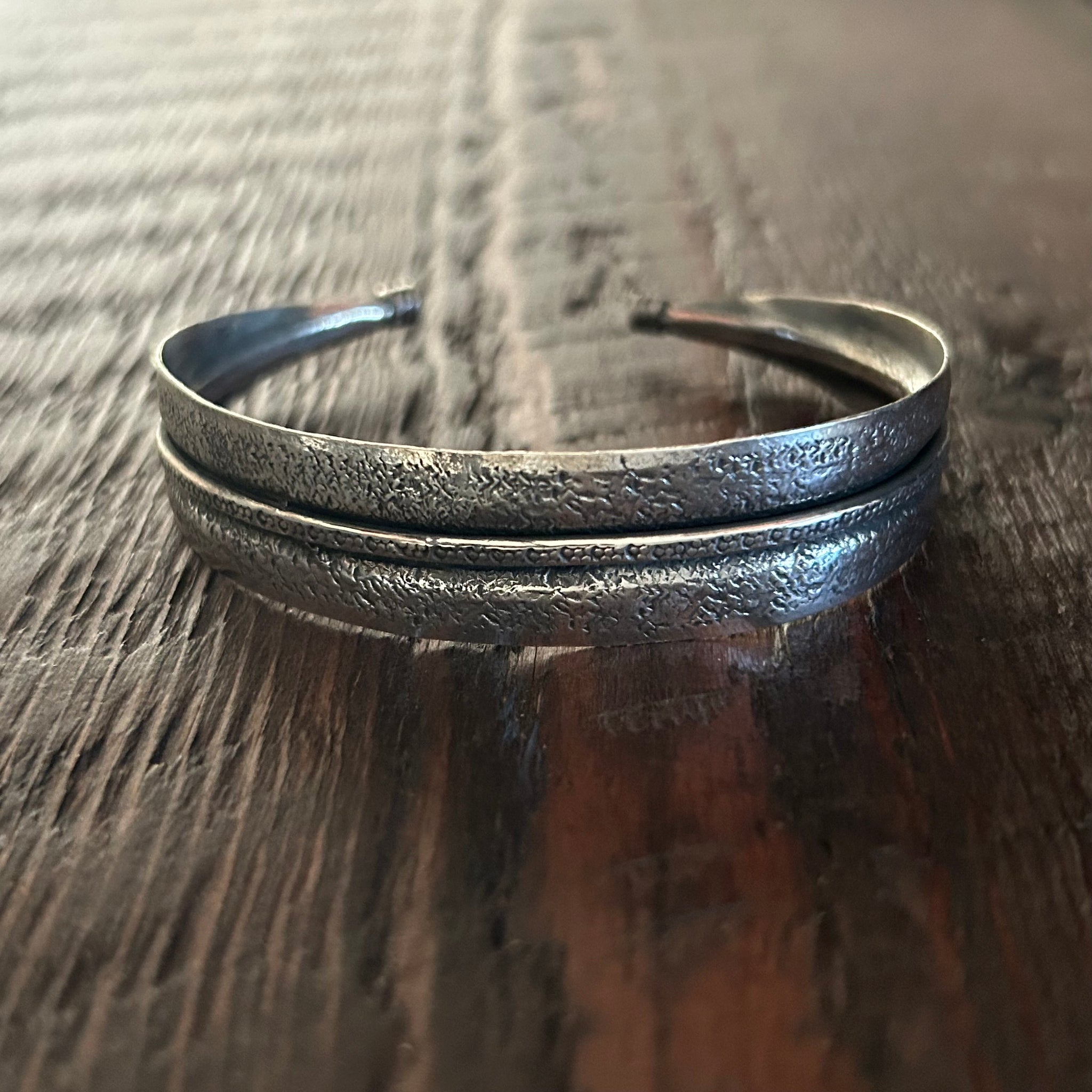 Unique Distressed 'Foil' Sterling Silver Cuff Bangle