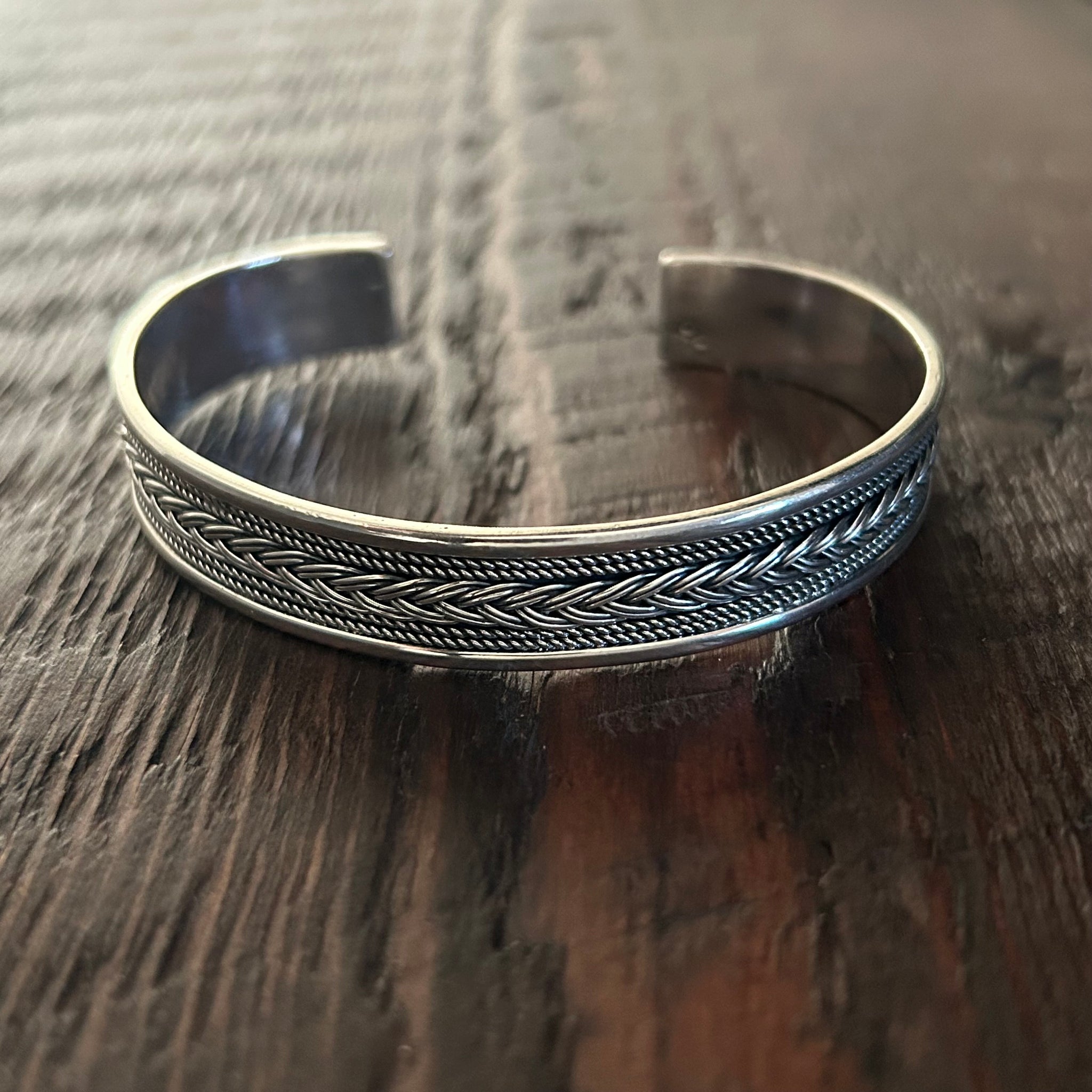 Celtic Weave Sterling Silver Cuff Bangle