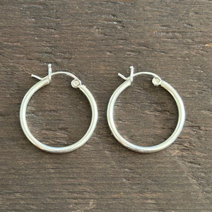Sterling Silver Hoop Earrings - Medium 25mm