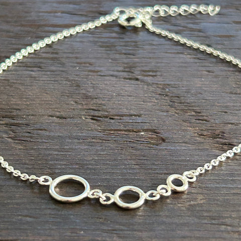 Sterling Silver Anklet - Trio of Circles