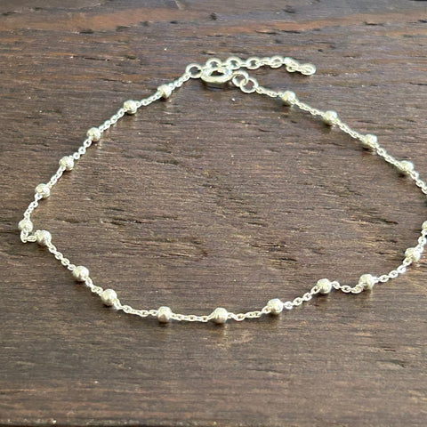 Sterling Silver Anklet - Balls