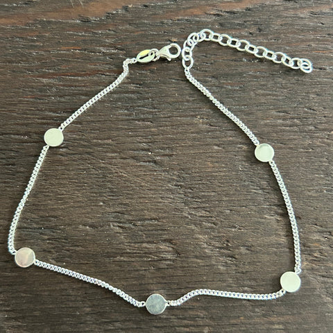 Sterling Silver Anklet - Discs