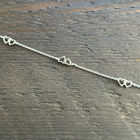Sterling Silver Anklet - Hearts