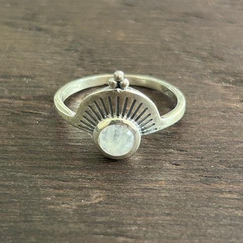 Stylish Sterling Silver Ring With Stone - Moonstone