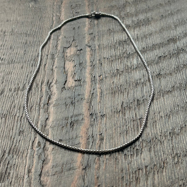 925 Sterling Silver 'Box Link' Chain - 2mm