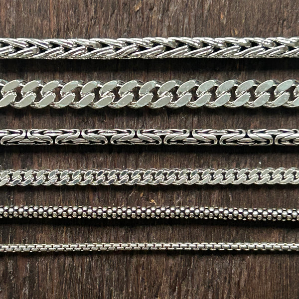 925 Sterling Silver 'Box Link' Chain - 2mm