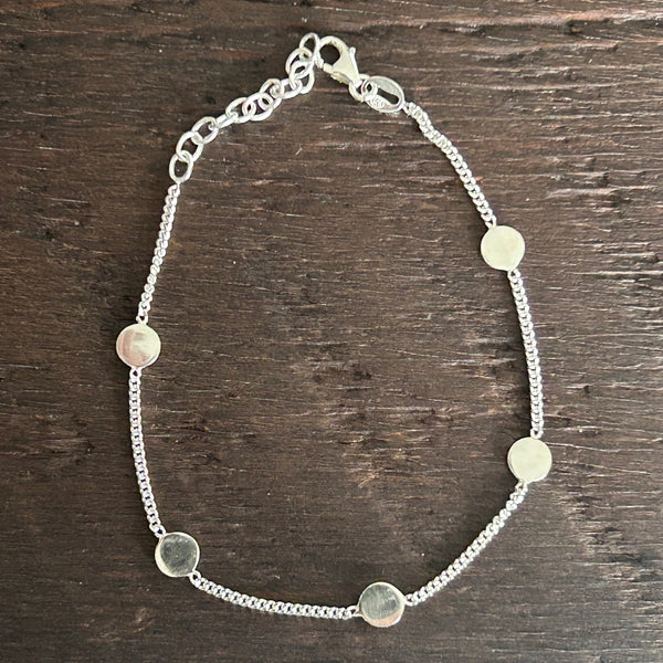 Fine Sterling Silver Bracelet - Discs
