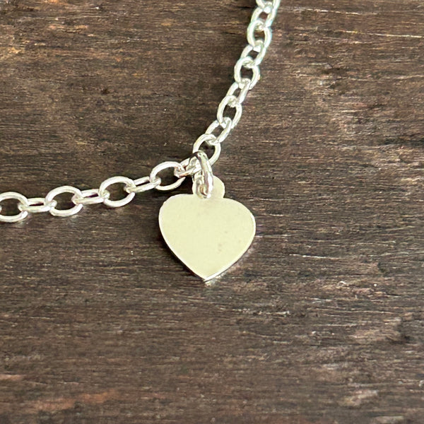 Sterling Silver Anklet - Heart Charms