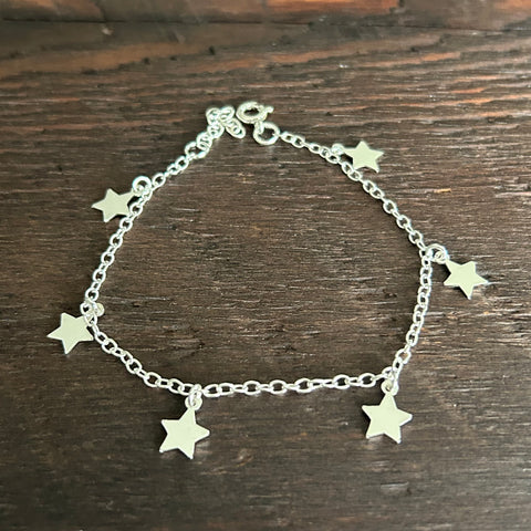 Fine Sterling Silver Bracelet - Star Charms