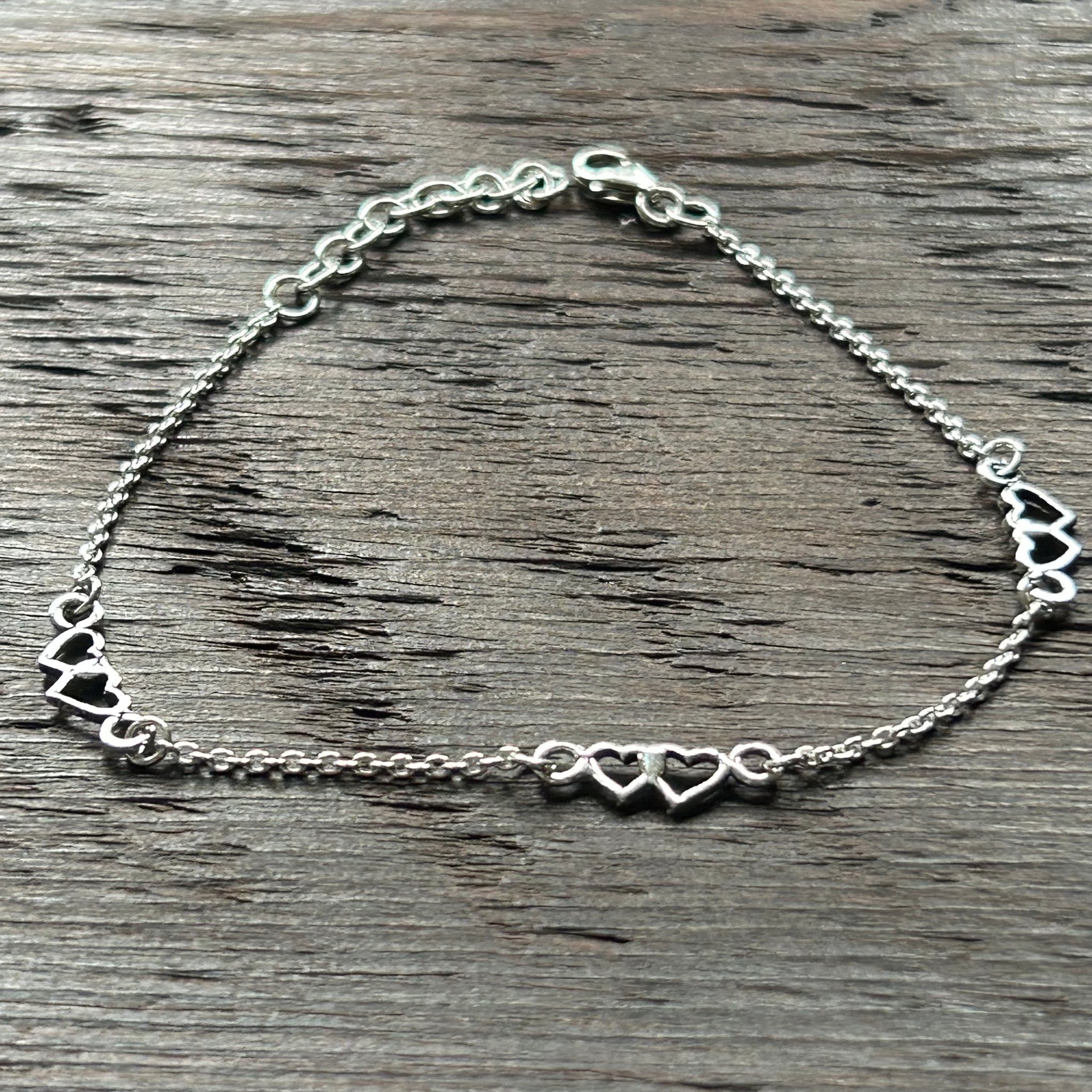 Fine Sterling Silver Bracelet - Hearts