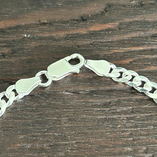 Sterling Silver Curb Bracelet - 4mm