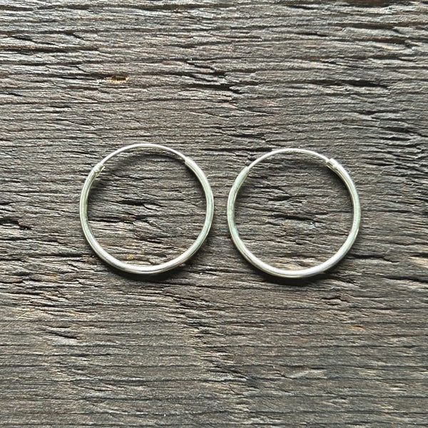 Sterling Silver Balinese Hoop Earrings