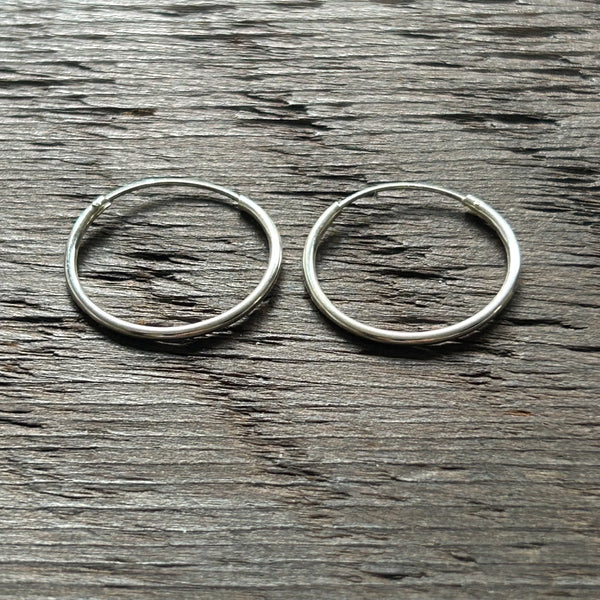 Sterling Silver Balinese Hoop Earrings