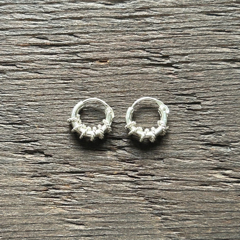 Sterling Silver Balinese Hoop Earrings