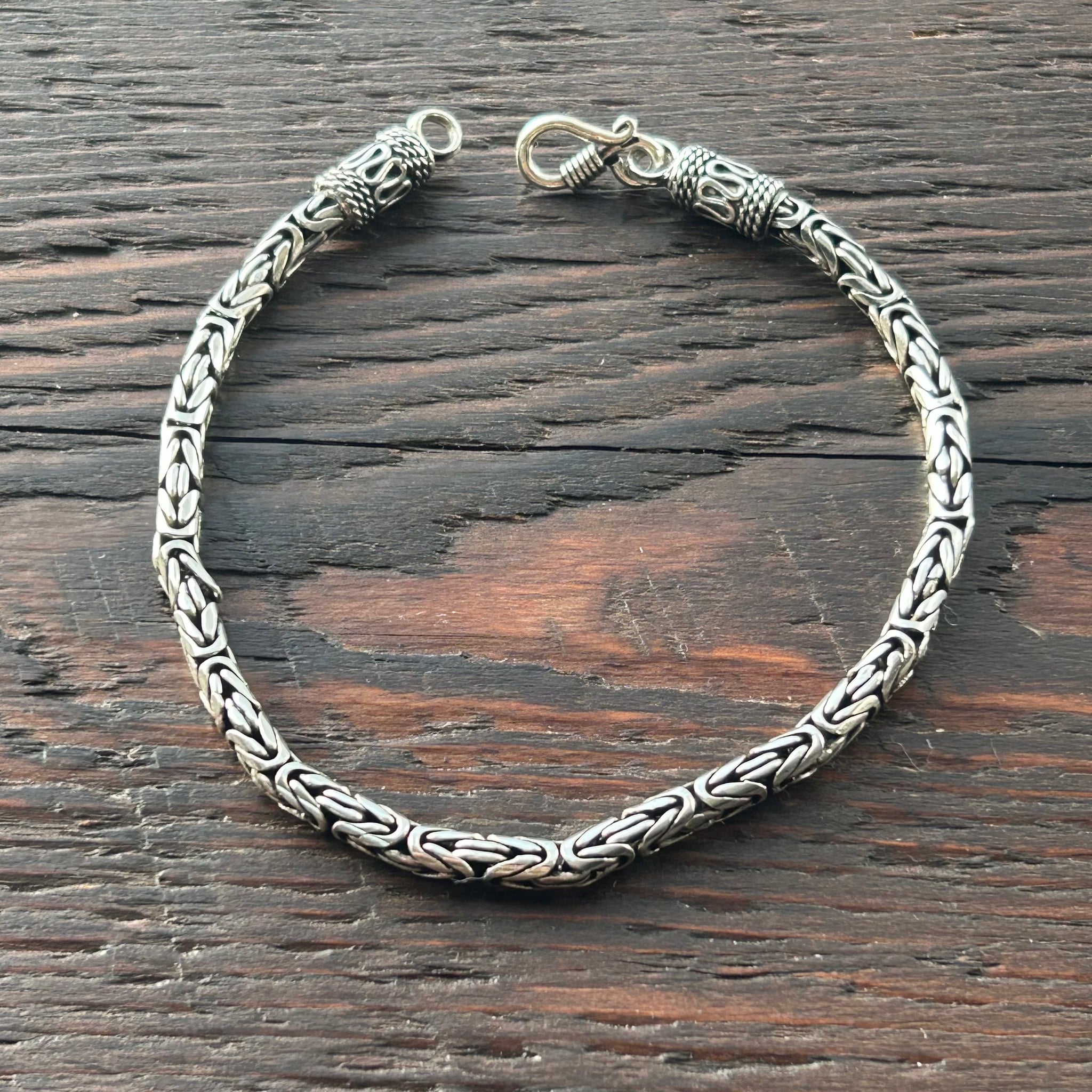 'Borobudur' Balinese Design Silver Link Bracelet