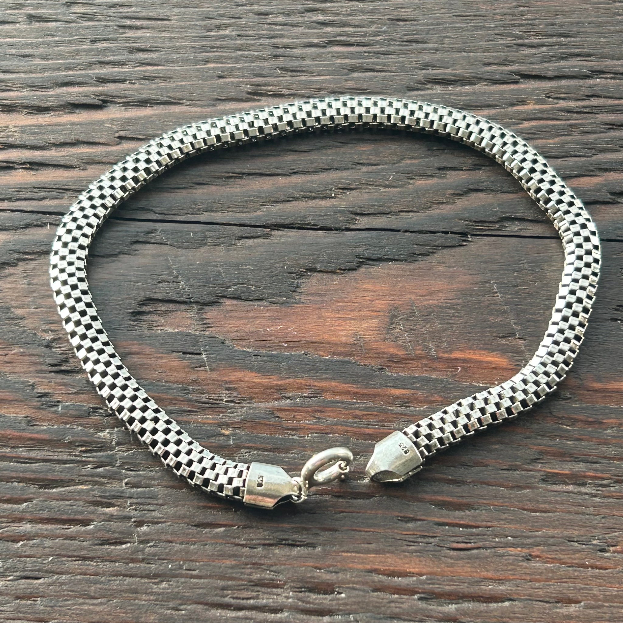 Lightweight 5mm Flexible Box Sterling Silver Bracelet