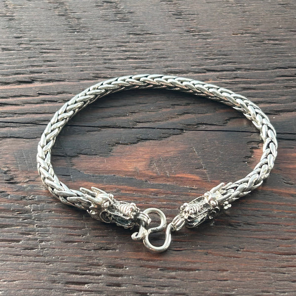 Dragon Clasp Sterling Silver 5mm Rope Bracelet