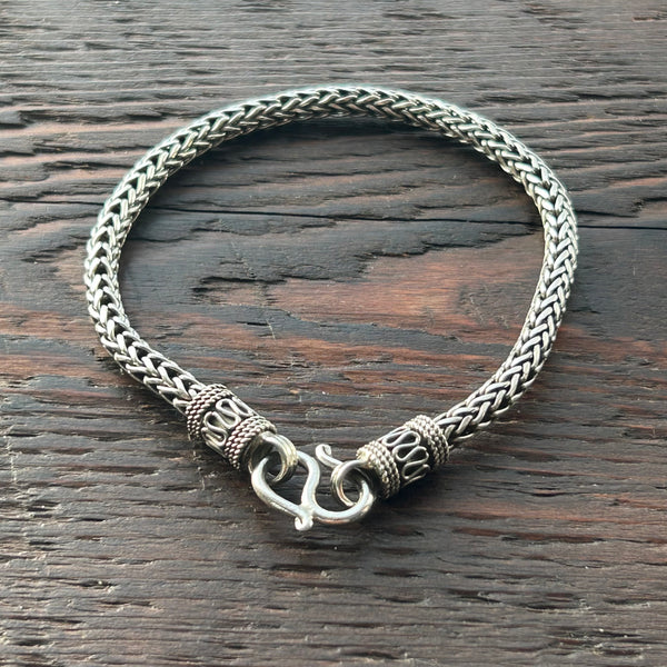 Sterling Silver Entwined 4mm Rope Bracelet