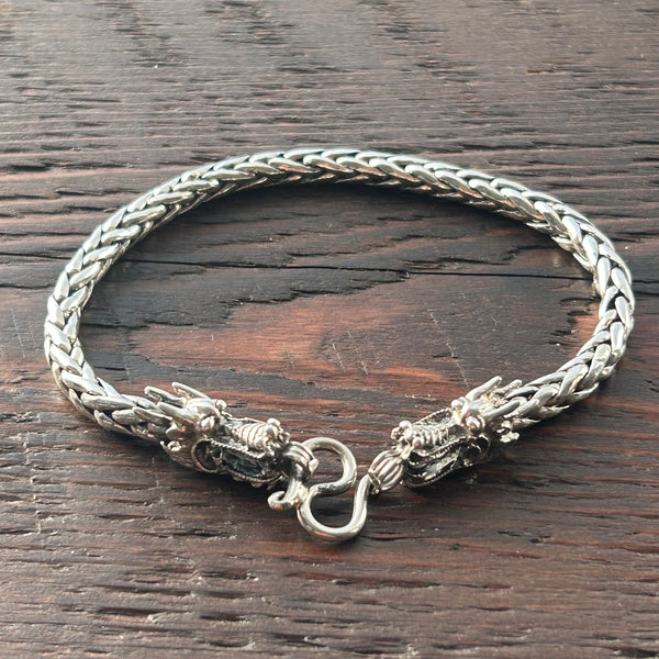 Dragon Clasp Sterling Silver 5mm Rope Bracelet