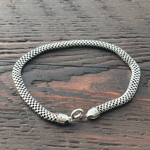 Lightweight 5mm Flexible Box Sterling Silver Bracelet