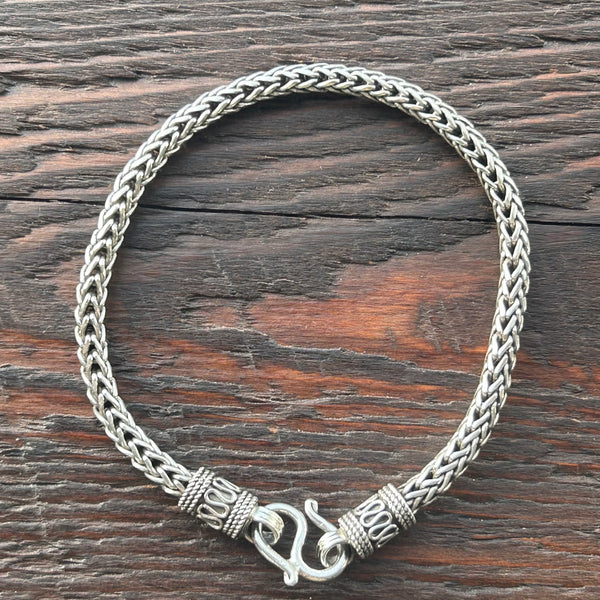 Sterling Silver Entwined 4mm Rope Bracelet