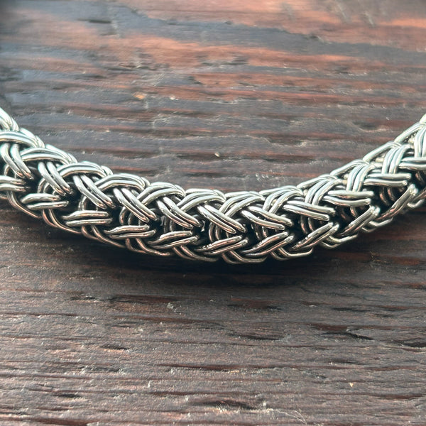 Sterling Silver 8mm Chunky Double V Wire Rope Bracelet