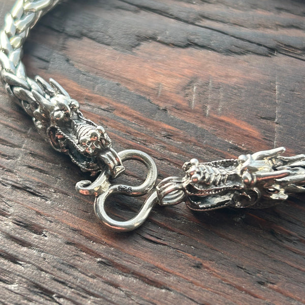 Dragon Clasp Sterling Silver 5mm Rope Bracelet