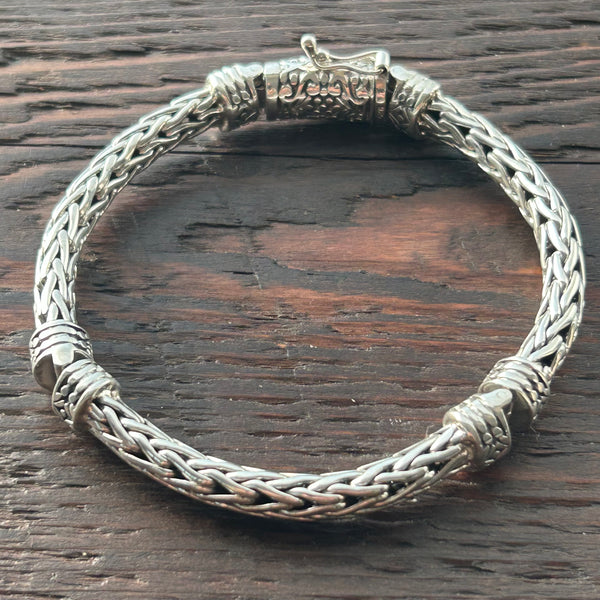 Double Hinged Chunky 6mm Sterling Silver Bracelet