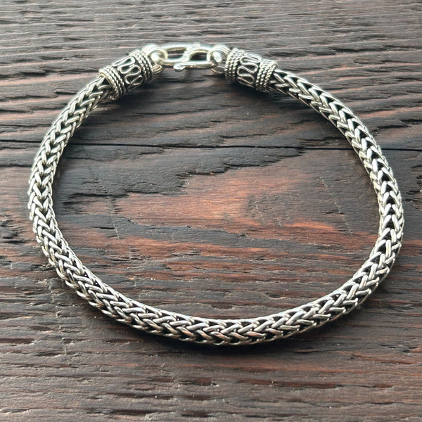 Sterling Silver Entwined 4mm Rope Bracelet