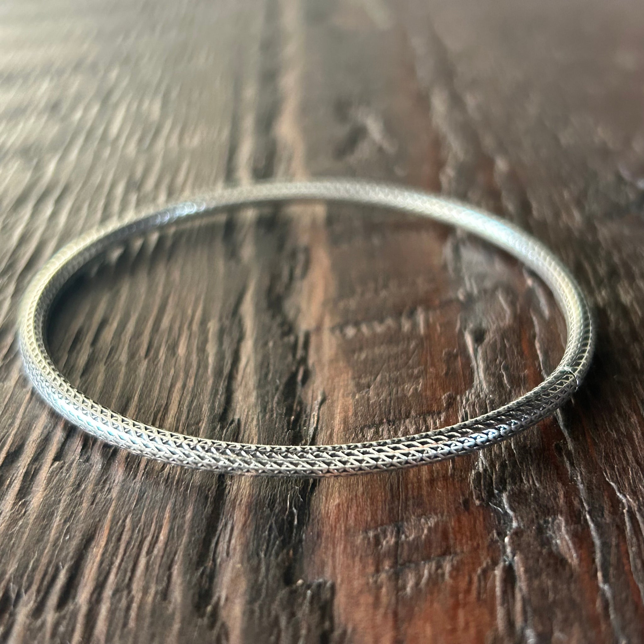 Round Sterling Silver Bangle