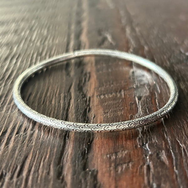 Round Sterling Silver Bangle