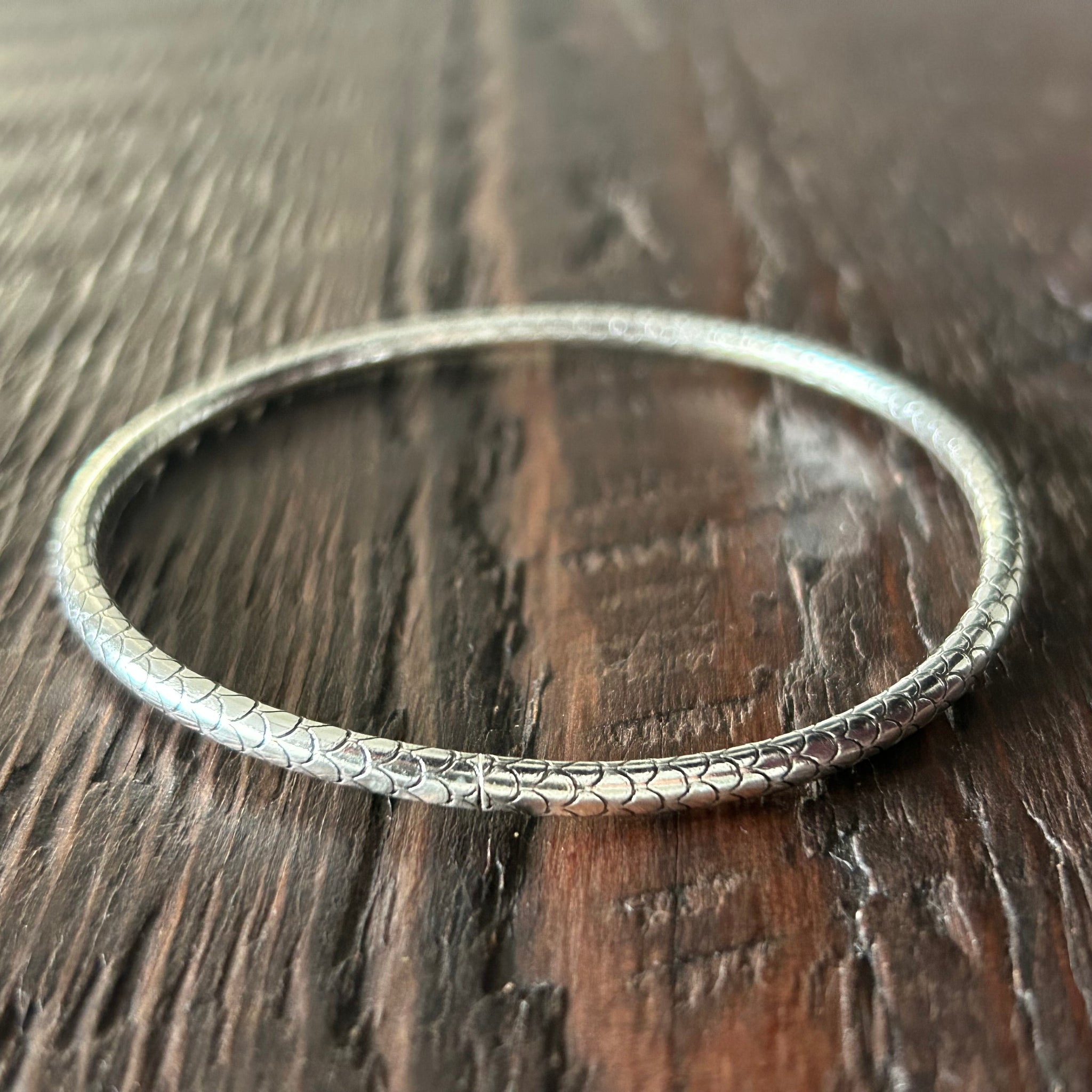 Round Sterling Silver Bangle