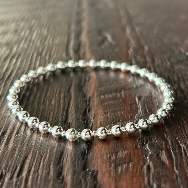 Sterling Silver Stretch Balls Bracelet