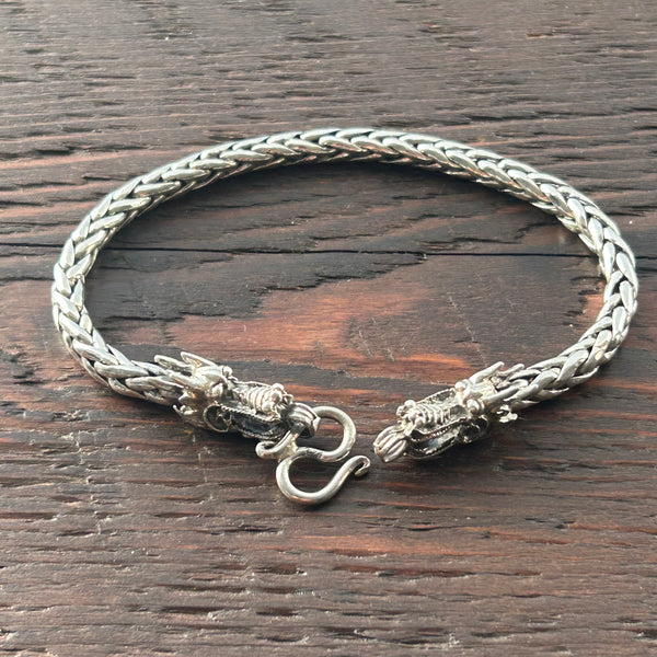 Dragon Clasp Sterling Silver 5mm Rope Bracelet