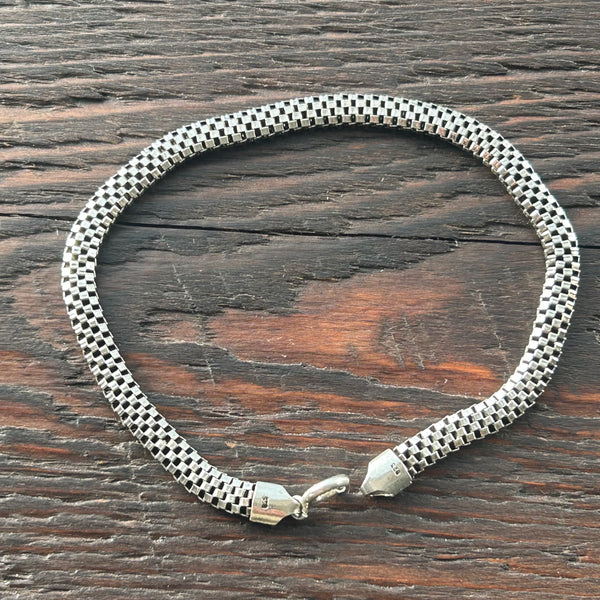 Lightweight 5mm Flexible Box Sterling Silver Bracelet