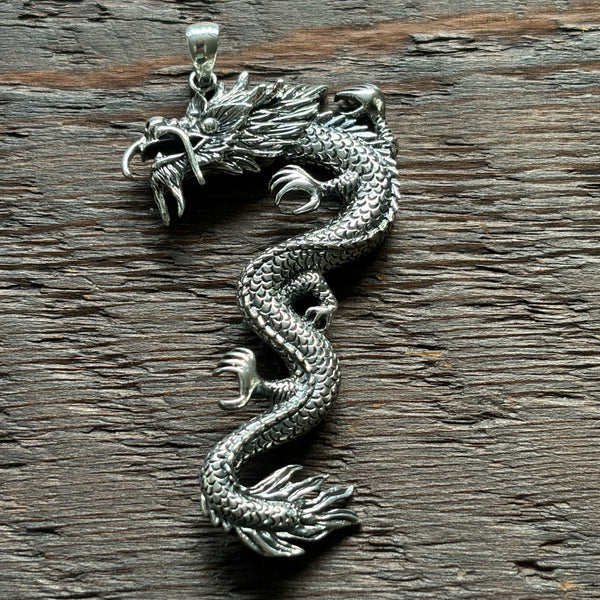 Chinese Dragon Sterling Silver Pendant