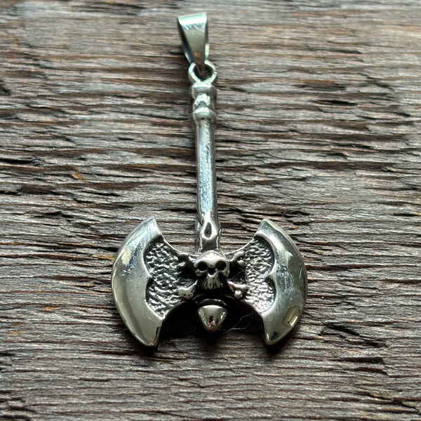 Viking / Skulls / Axe Design Sterling Silver Pendant