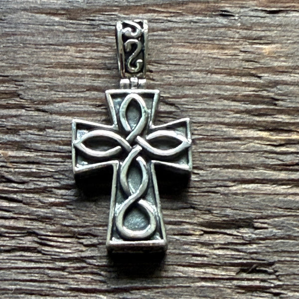 Celtic / Gothic Cross with Infinity Knot Sterling Silver Pendant