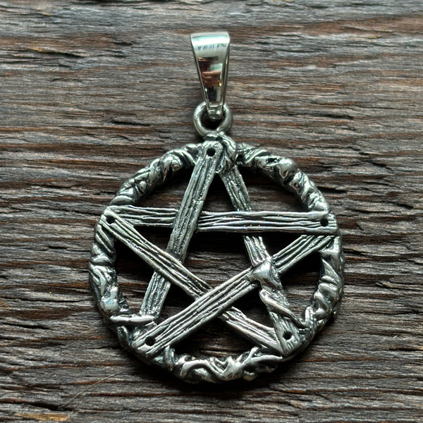 Gothic / Pagan Pentagram Sterling Silver Pendant