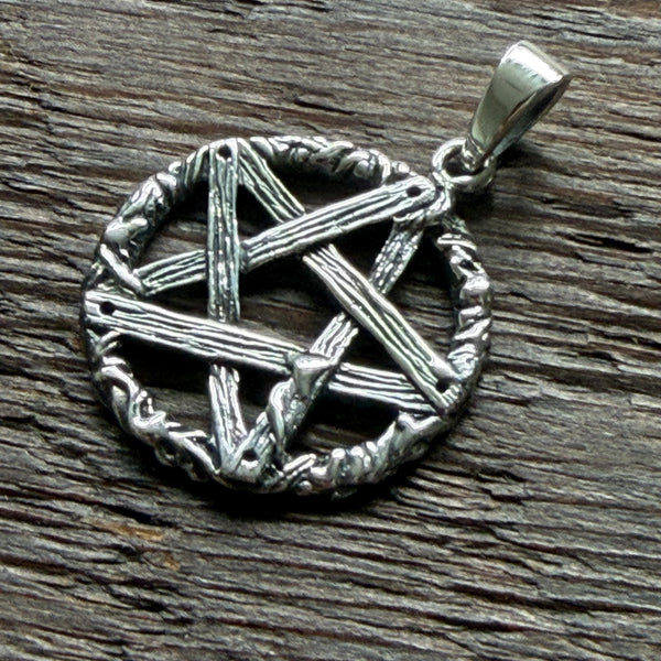 Gothic / Pagan Pentagram Sterling Silver Pendant