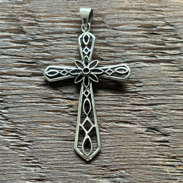 Celtic Style Cross Sterling Silver Pendant