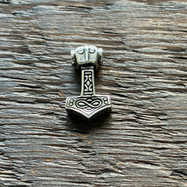 Viking / Thors Hammer Design Sterling Silver Pendant - Small