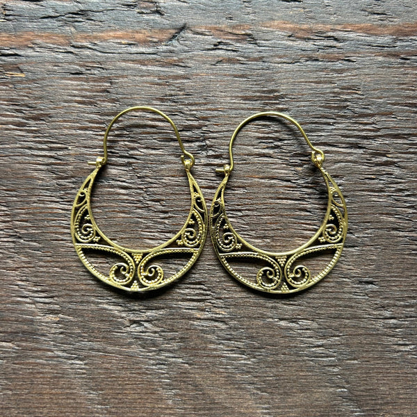 'Brass-Works' Creole Hoop Earrings